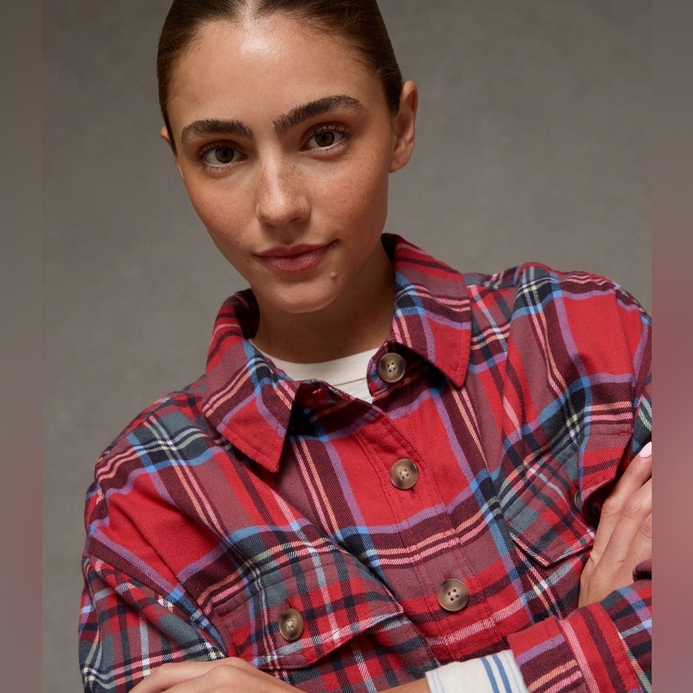 AE•Plaid Button-Up Shirt•Size S•NWT•Multi